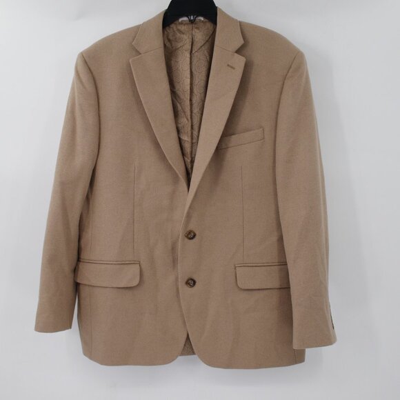 Lauren ralph Lauren sport coat mens 44R two button wool silk cashmere camel - Picture 2 of 15